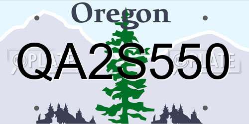 QA2S550 Oregon License Plate
