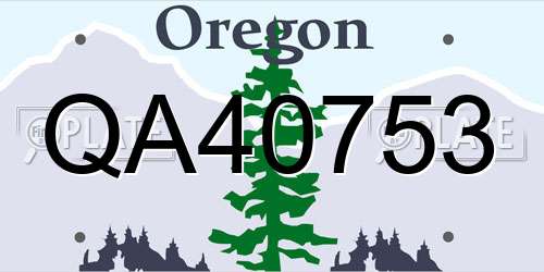 QA40753 Oregon License Plate