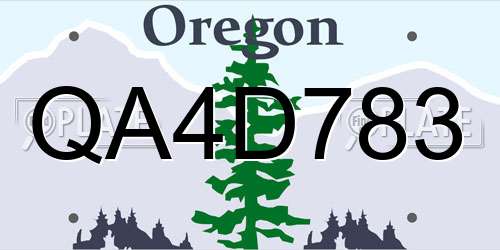 QA4D783 Oregon License Plate