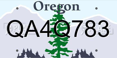 QA4Q783 Oregon License Plate