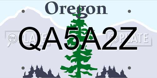 QA5A2Z Oregon License Plate