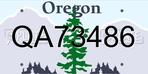 QA73486 Oregon License Plate