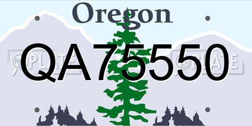 QA75550 Oregon License Plate