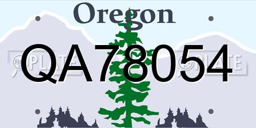 QA78054 Oregon License Plate