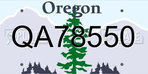 QA78550 Oregon License Plate