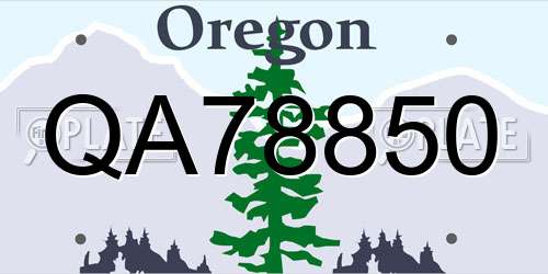 QA78850 Oregon License Plate