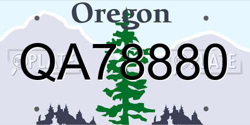 QA78880 Oregon License Plate