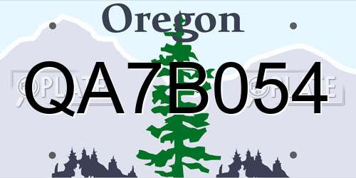 QA7B054 Oregon License Plate