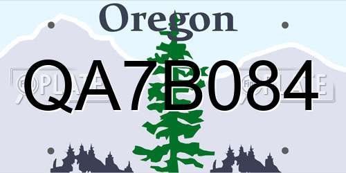 QA7B084 Oregon License Plate