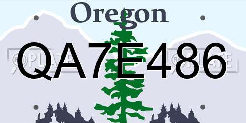 QA7E486 Oregon License Plate
