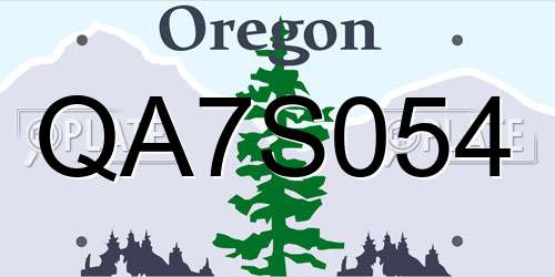 QA7S054 Oregon License Plate
