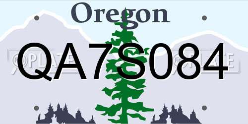 QA7S084 Oregon License Plate