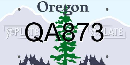 QA873 Oregon License Plate