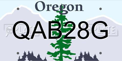 QAB28G Oregon License Plate