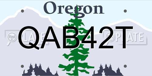 QAB42T Oregon License Plate