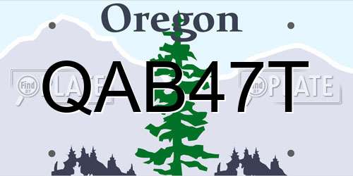 QAB47T Oregon License Plate