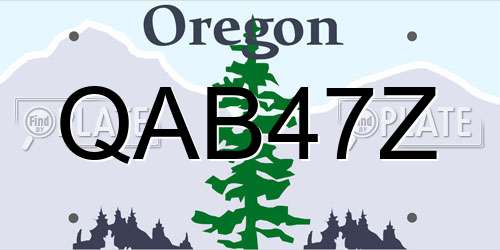 QAB47Z Oregon License Plate