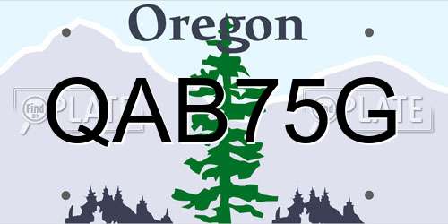 QAB75G Oregon License Plate