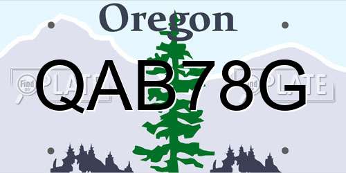 QAB78G Oregon License Plate