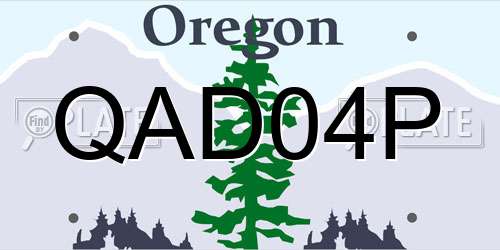 QAD04P Oregon License Plate