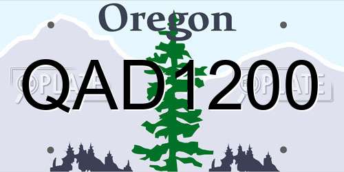 QAD1200 Oregon License Plate