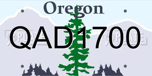 QAD1700 Oregon License Plate