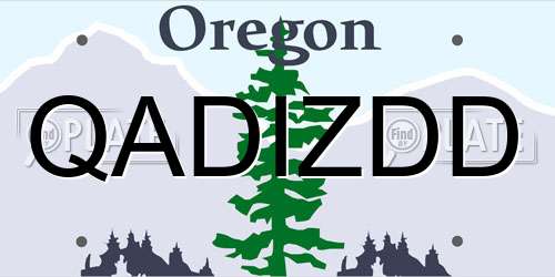 QADIZDD Oregon License Plate