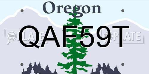 QAF59T Oregon License Plate