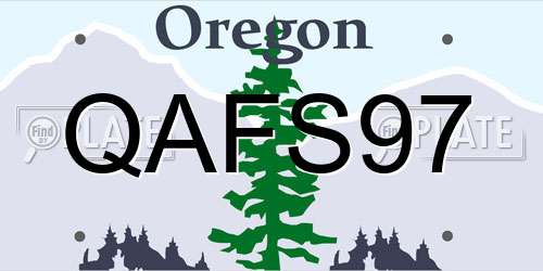 QAFS97 Oregon License Plate