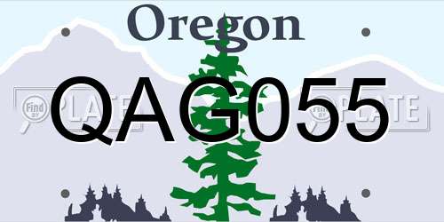 QAG055 Oregon License Plate