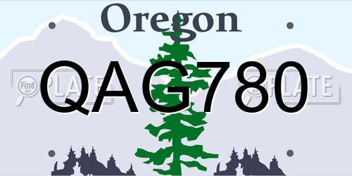 QAG780 Oregon License Plate