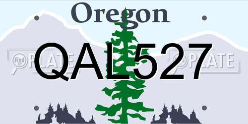 QAL527 Oregon License Plate