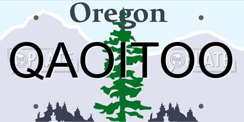 QAOITOO Oregon License Plate