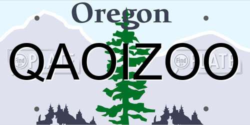 QAOIZOO Oregon License Plate