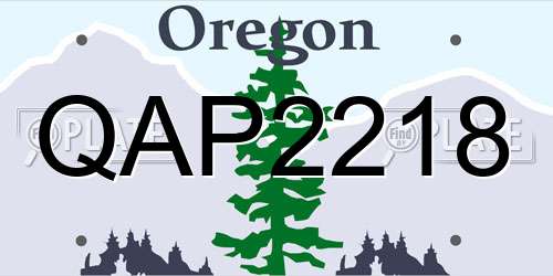 QAP2218 Oregon License Plate