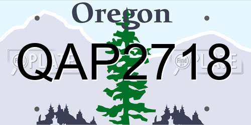 QAP2718 Oregon License Plate