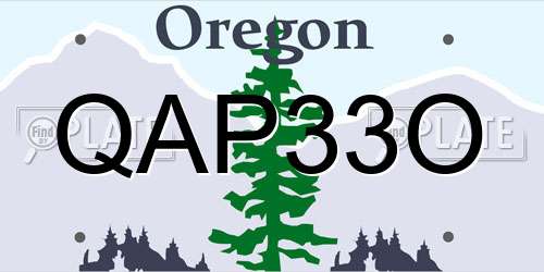 QAP33O Oregon License Plate