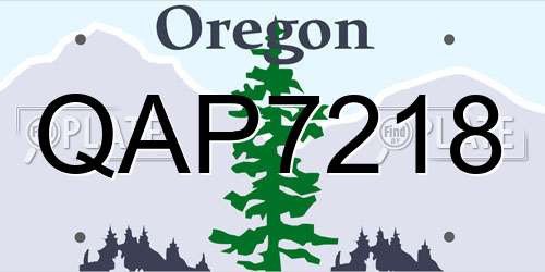 QAP7218 Oregon License Plate