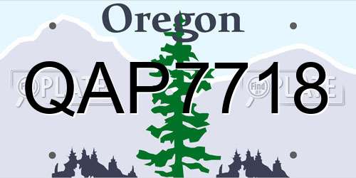 QAP7718 Oregon License Plate