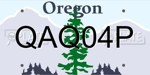 QAQ04P Oregon License Plate