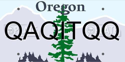 QAQITQQ Oregon License Plate