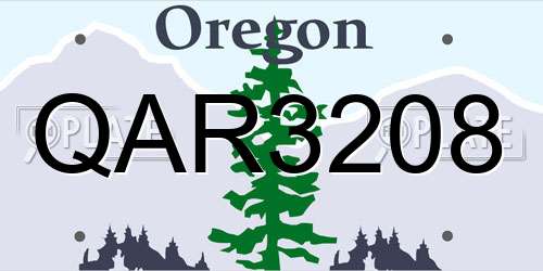 QAR3208 Oregon License Plate