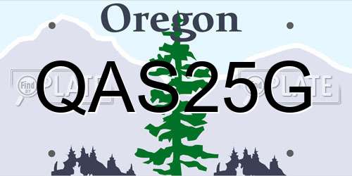 QAS25G Oregon License Plate