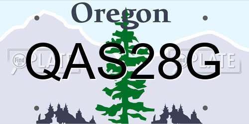 QAS28G Oregon License Plate