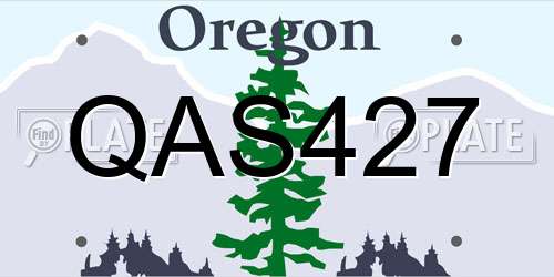 QAS427 Oregon License Plate