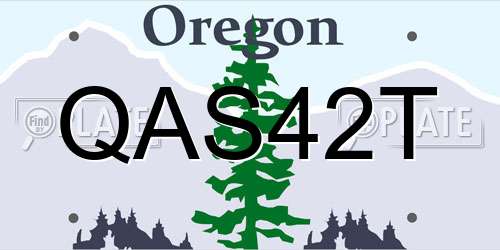 QAS42T Oregon License Plate
