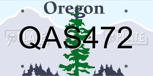 QAS472 Oregon License Plate