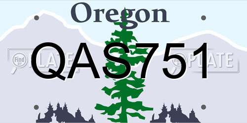 QAS751 Oregon License Plate