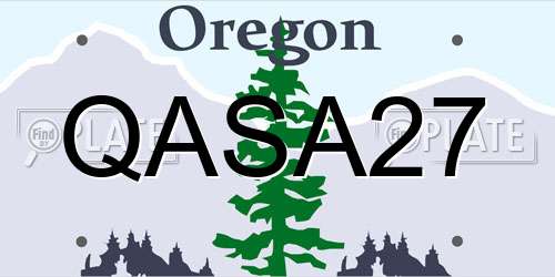 QASA27 Oregon License Plate