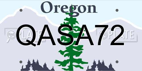 QASA72 Oregon License Plate